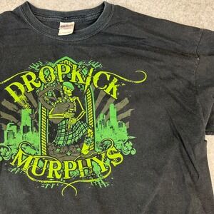 Dropkick Murphys Skeleton Bagpiper Graphic T-Shirt Mens XL Black Gildan Cotton